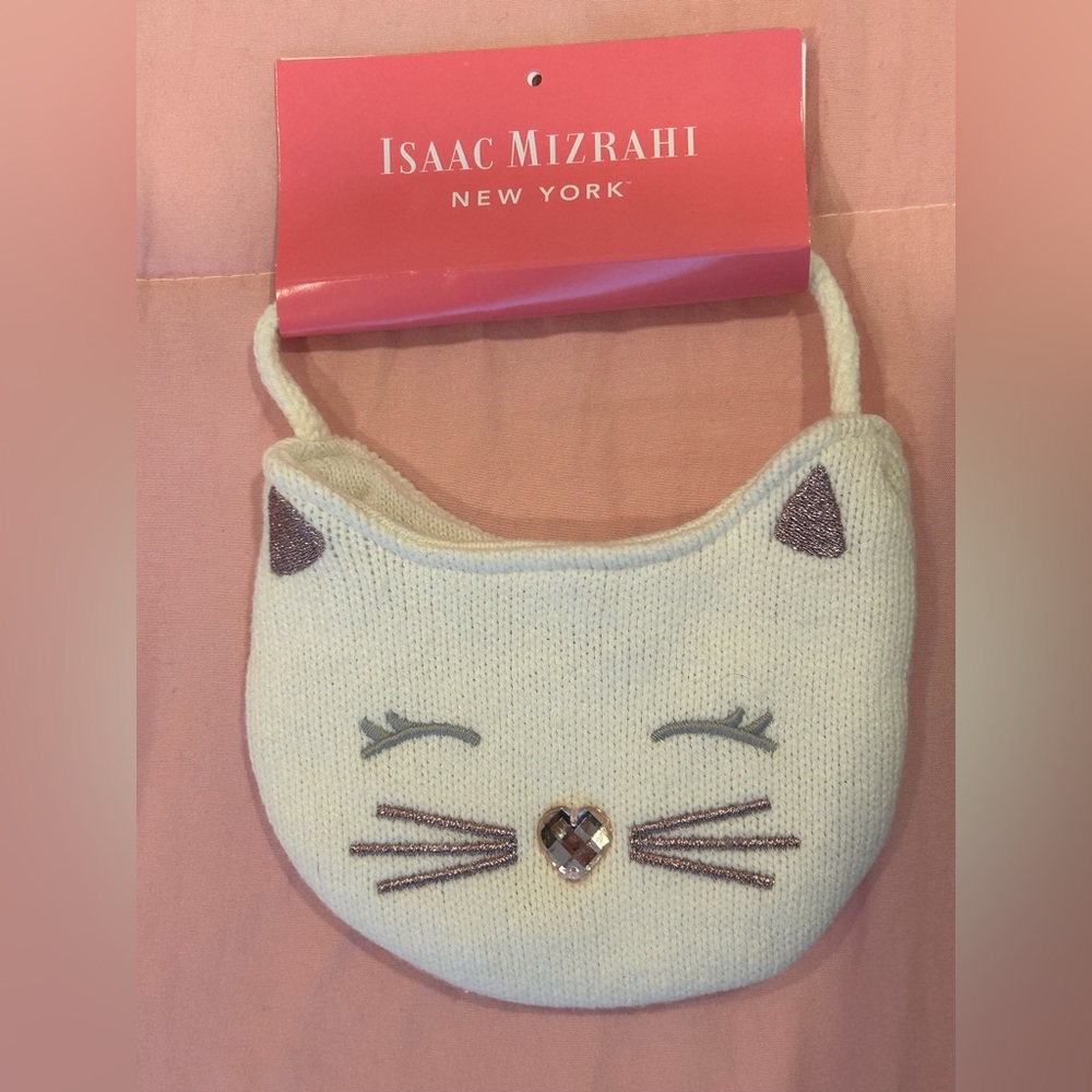 Isaac Mizrahi Kids Cat Purse - Cream and Gray
